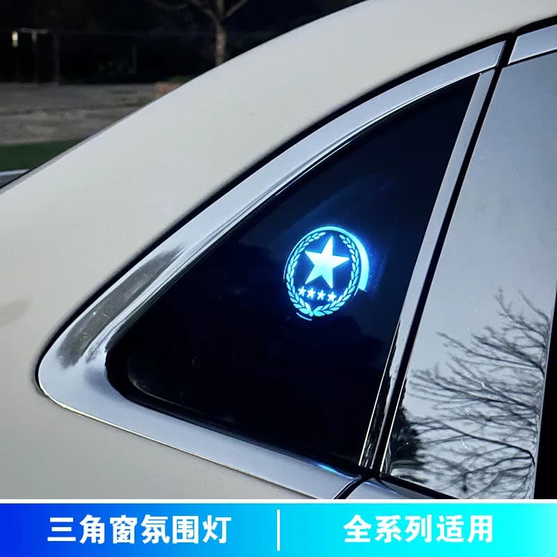 Auto triangolo finestra atmosfera luce sottobicchiere lampada sensore di vibrazione USB Wireless Multi-colore Logo LED decorazione luce di respirazione