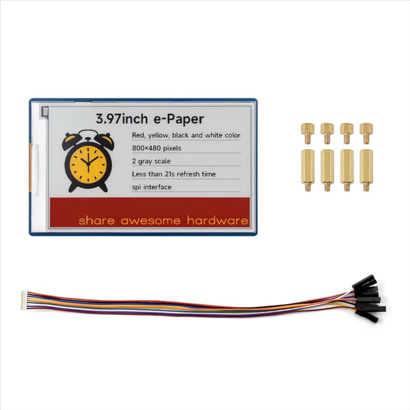 Schermo E-Paper con prestazioni stabili Modulo display E-Ink da 3,97 pollici 800X 480 Rosso Giallo Nero Bianco per Raspberry Pi Arduino Jetso