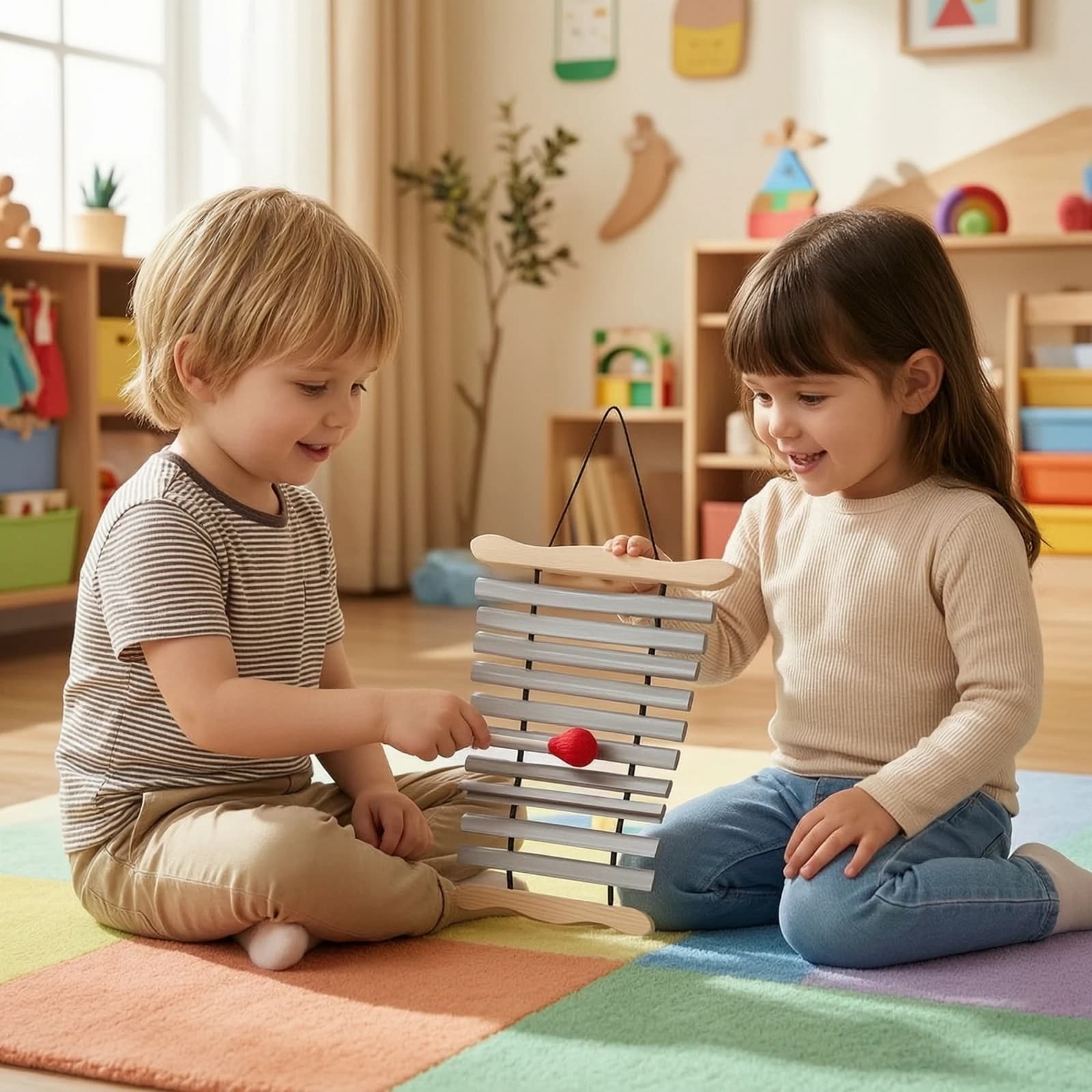 Wooden Xylophone Well-Tuned Xylophone Percussion Toy with Mallet Lightweight Glockenspiel Vibrant for Beginners, Music Lessons