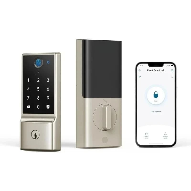 # Per la sicurezza Smart Lock C220, serratura per porta d'ingresso senza chiave con impronta digitale, Wi-Fi integrato, telecomando per app, serratura intelligente per porta d'ingresso