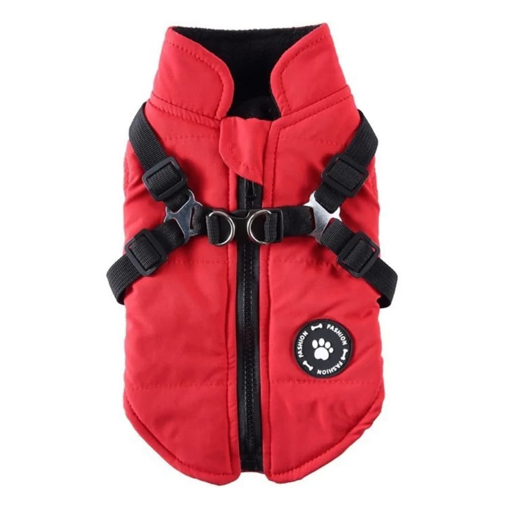 Piumino per cani regolabile per cuccioli, caldo cappotto antivento per cani, morbido con imbracatura, vestiti invernali per cani da esterno