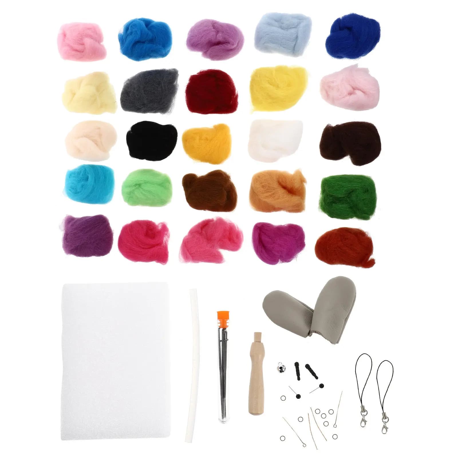 1Set DIY Needle Felting Kit Complete Wool Felting Tools DIY Craft Supplies Needle Embroidery Accessories Punch Tools