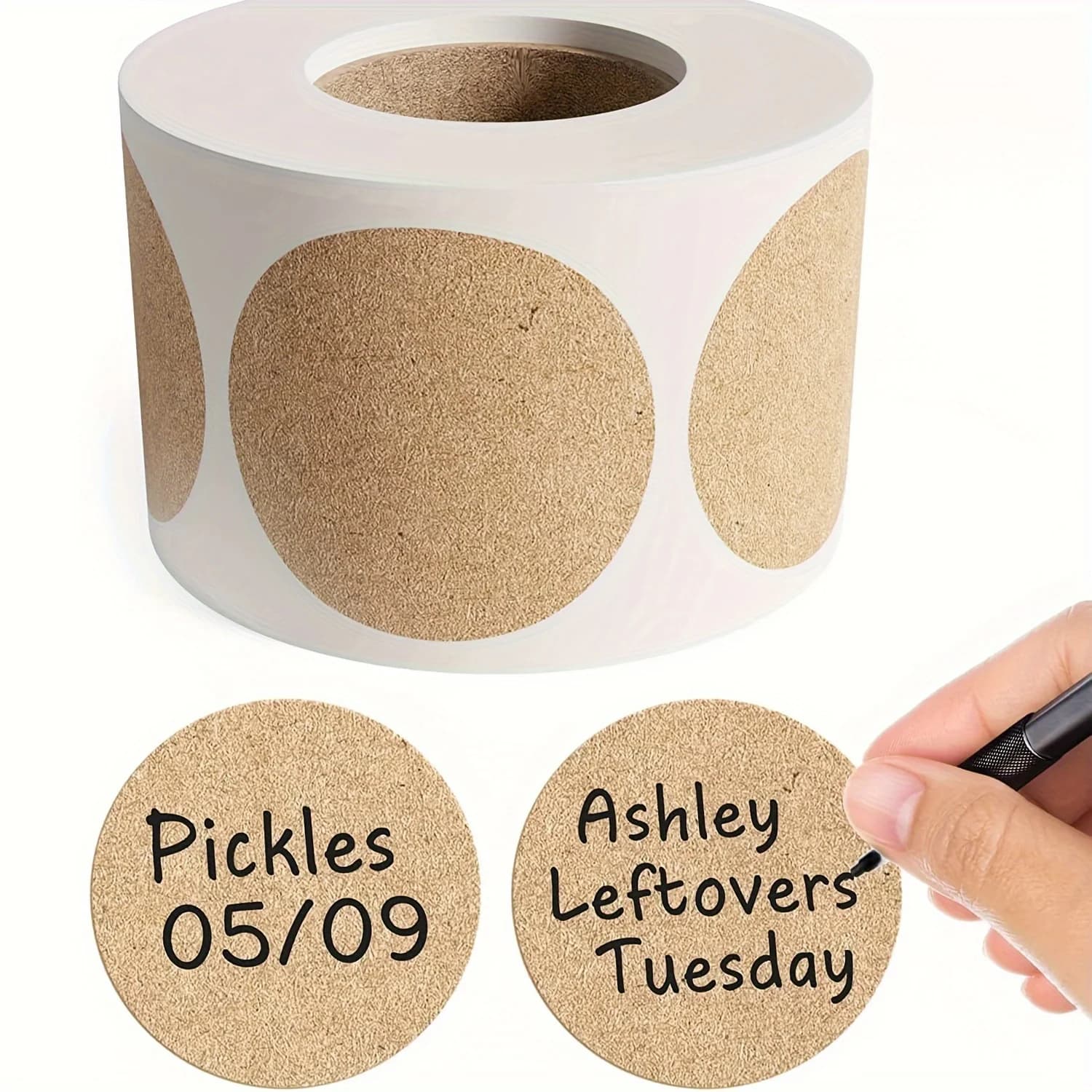 500 pieces/round stickers Kraft self-adhesive label paper sticker classification name custom labels thank you stickers