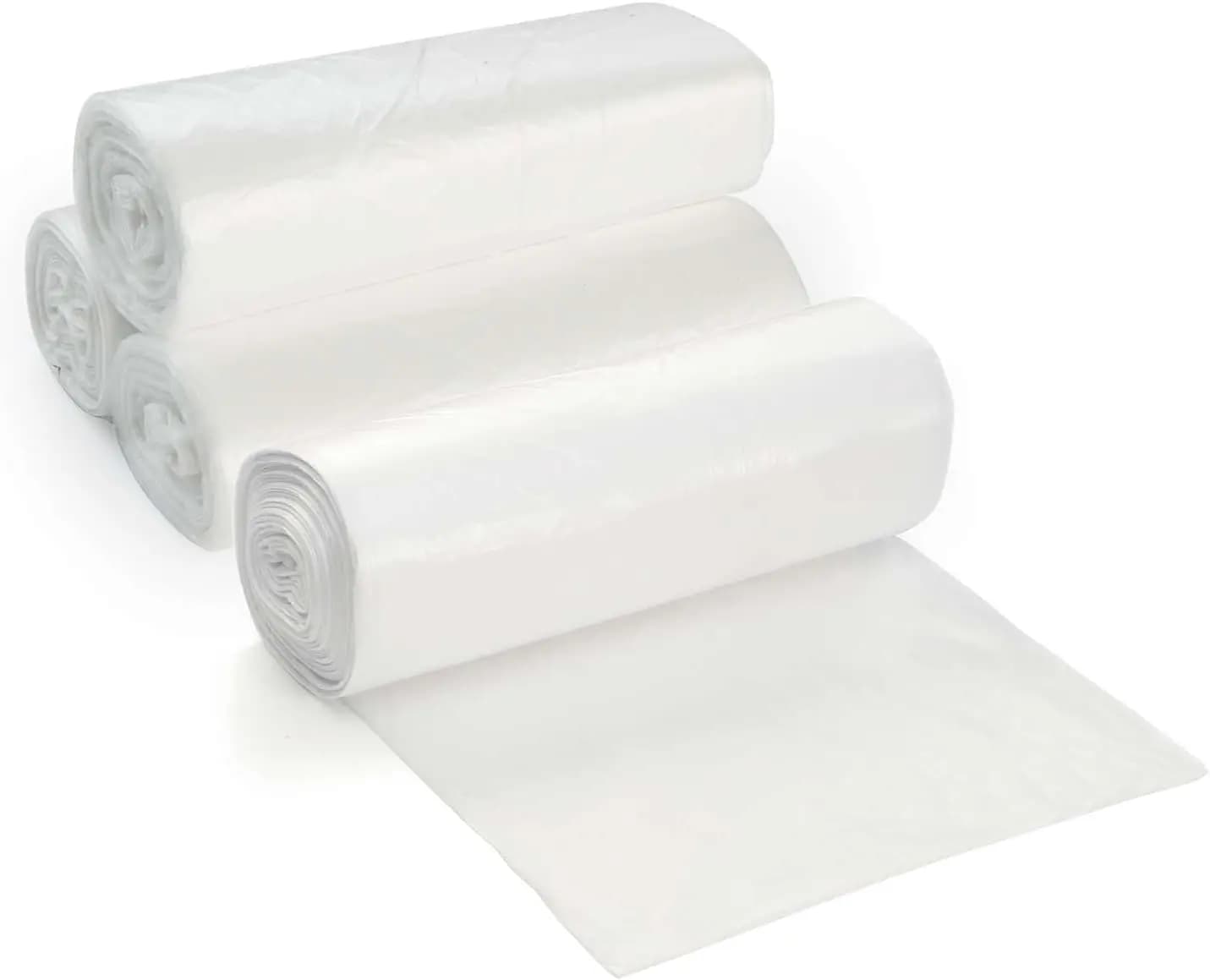 7-10 Gallon Clear Garbage Can Liners, 100 Count - Small - Medium Trash Can Liners - High Density, Thin, Lightweight, 8 Microns -