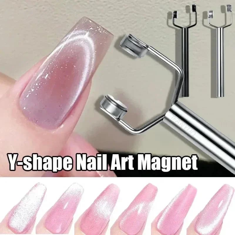 Bastone forte a doppia testa a forma di Y per unghie Cat Eye Gel UV Smalto per unghie Strumento per nail art Effetto manicure Stick magnetico Strumento per manicure