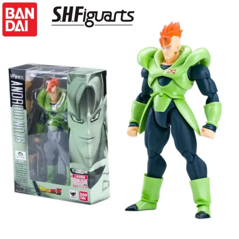 Bandai Dragon Ball Z S.H.Figuarts SHF Android 16 1.0 Action Figure Anime Modellini Giocattolo