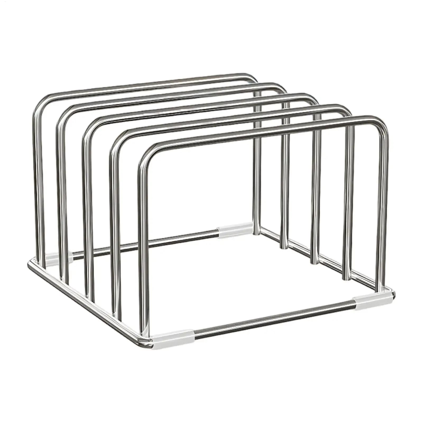 Stainless Steel Cutting Board Holder Cutting Board Stand, Chopping Board Storage Rack for Cookware Offices Books Files