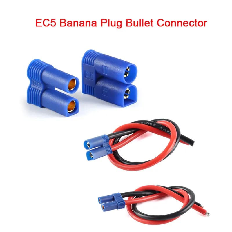 EC5 female/male banana connector for ESC RC, LiPo battery, engine, drone, airplane accessories - Wholesale