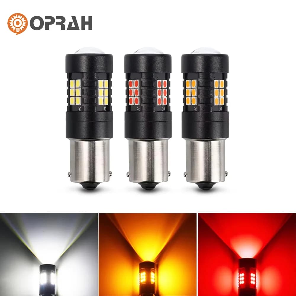 2 pz Canbus 1156 BA15S 1157 BAY15D T20 7443 3157 Auto Ha Condotto La Lampadina Anteriore Posteriore Segnale di Girata DRL Lampada Freno Auto 12 V 24 V Bianco Rosso Ambra