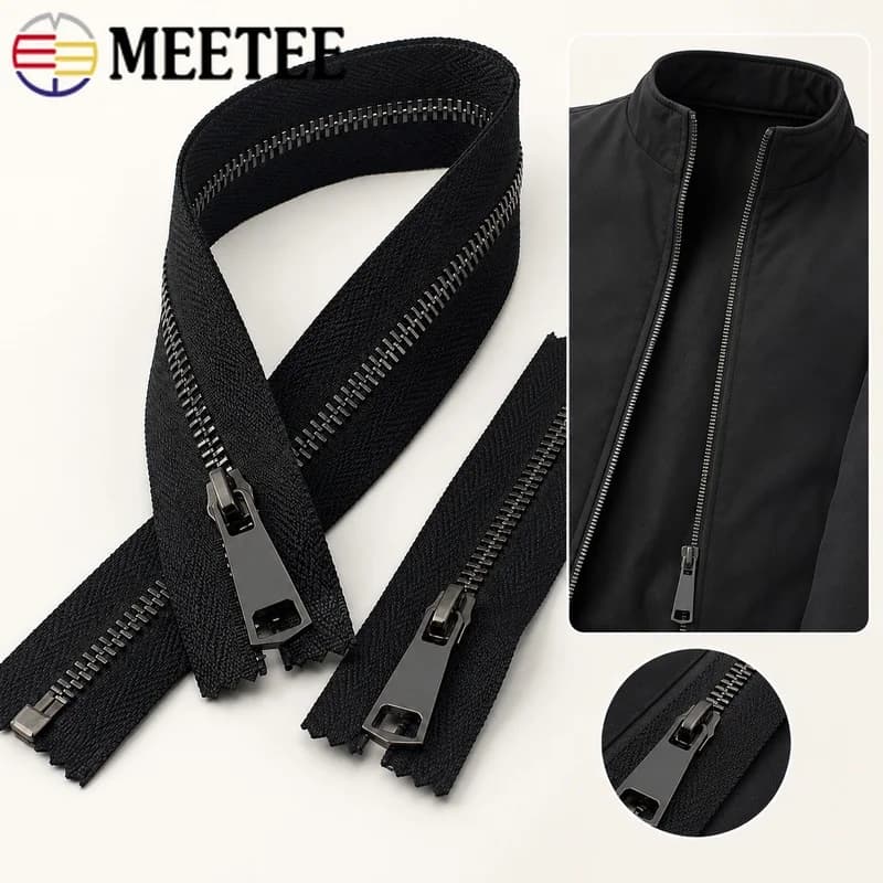 1/5Pcs 5# 50-150cm Metal Auto-Lock Open-End Zipper Jacket Front Zip Coat Closure Garment Opening Replacement Sewing Accessories