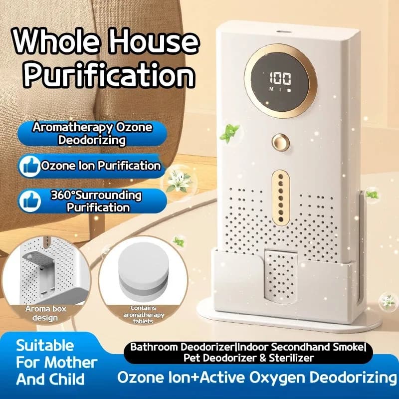 Purificatore d'aria con generatore di ozono per deodorante per frigorifero da camera da letto desktop ad alta efficienza Purificazione per la rimozione della formaldeide