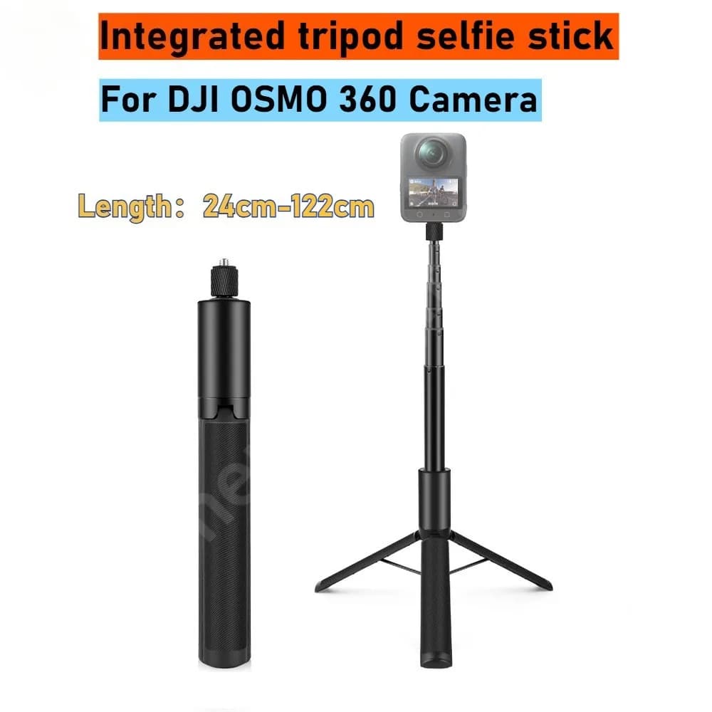 Per DJI Osmo 360 2-in-1 Bastone Selfie Invisibile + Treppiede Allungabile 1/4 Vite Asta Selfie In Metallo Per Insta360 X5 X4 X3 DJI Osmo 360