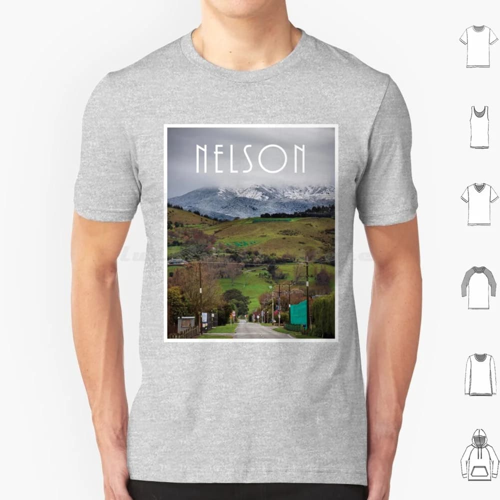 Winters In Nelson Nz T Shirt Cotone Uomo Donna Stampa fai da te Nelson Nelson NZ Nelson Nuova Zelanda Nelson City Nuovo Zealander Tasman