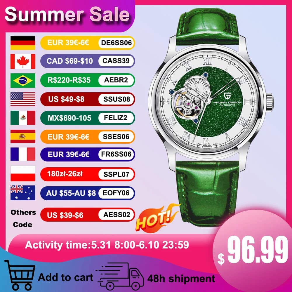 Men's Watch PAGANI DESIGN 2026 New Mechanical Clock Men's Tourbillon Movement NH39A Glass Sapphire AR Watch Automatic