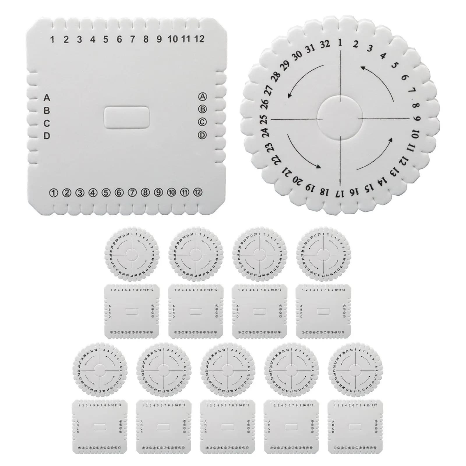 20Pcs Slot Braiding Disk Kumihimo Round Braiding Disc DIY String Bracelet Maker Portable Weaving Board Macrame Craft Supplies