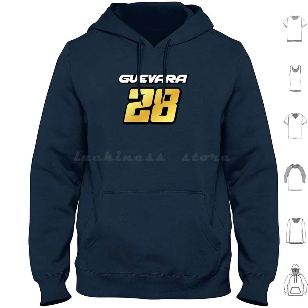 Izan Guevara 28 Felpa con cappuccio dorata in cotone a maniche lunghe Casco Moto3 Motocicletta da corsa Racer Sport Appassionato di biciclette