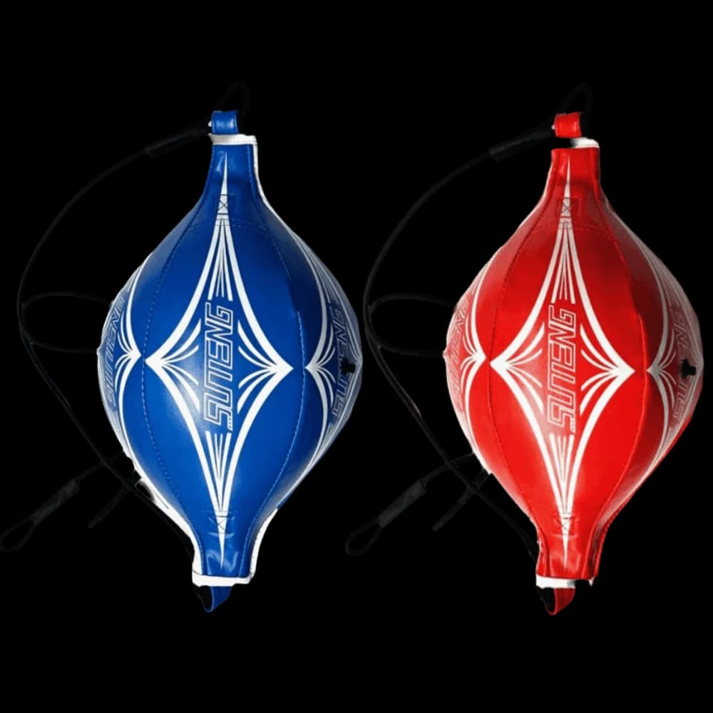 PU Material Boxing Speed Ball Double End Design Red Ball with White Rhombus Texture Punching Speed Bag Rhombus Texture