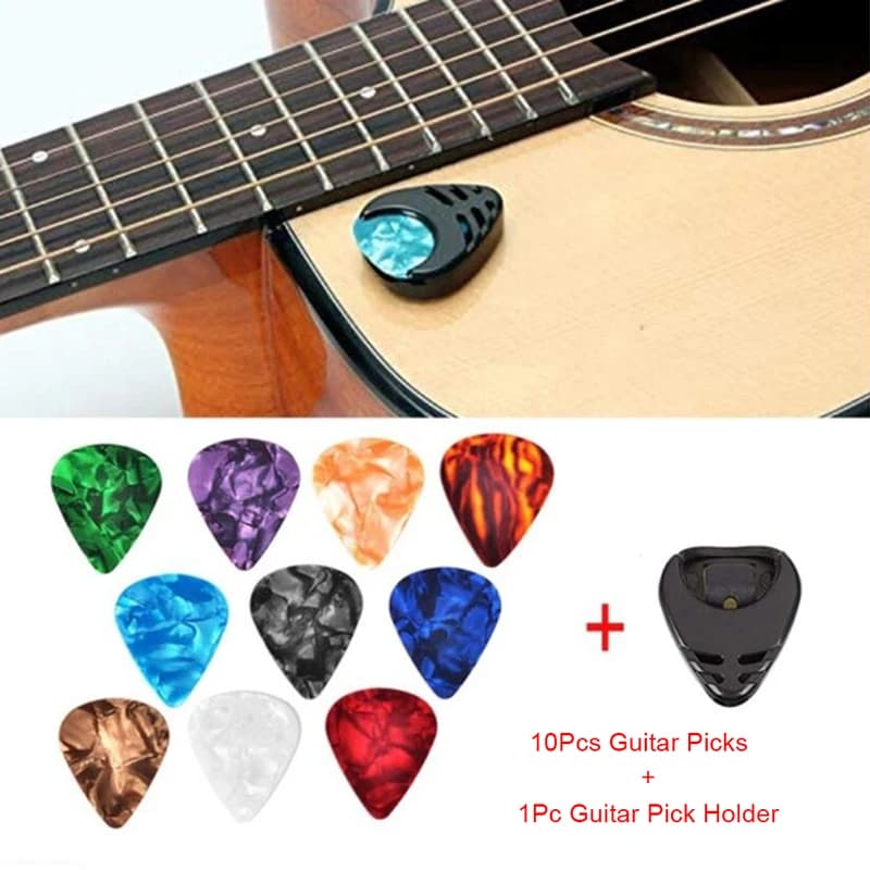 【F】10 pz. plettri per chitarra in cellulosa per pollice e indice, colore casuale, accessori per chitarra