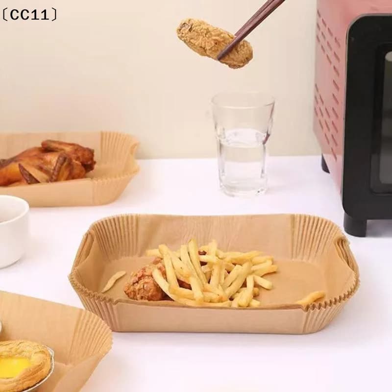 50 pezzi di carta rettangolare usa e getta per friggitrice ad aria, carta da forno antiaderente per friggitrice ad aria, tappetino antiolio per forno〔CC11〕
