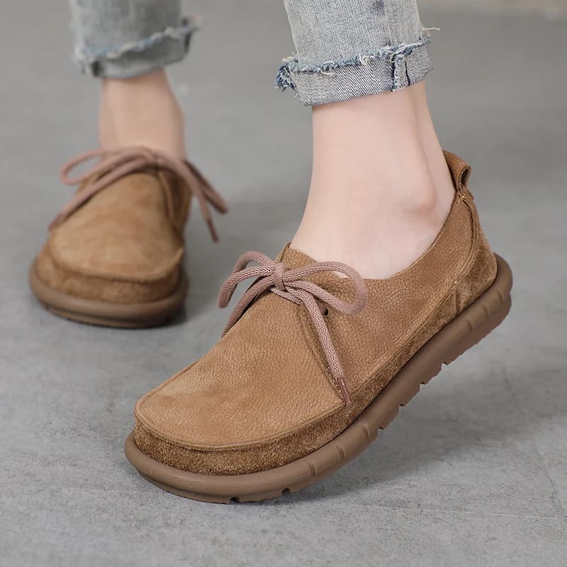 Scarpe basse casual da donna con lacci – Mocassini comodi con suola morbida per l'uso quotidiano