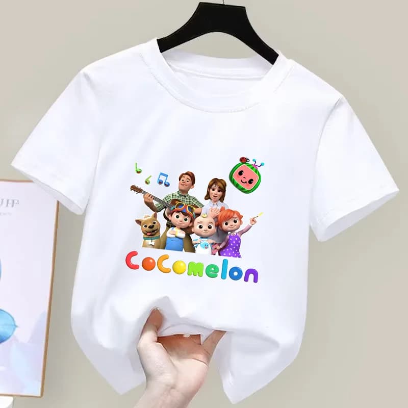 Cocomelons T-shirt per bambini Ragazzi Ragazze T-shirt carina Cartoon Anime Modello T-shirt Bambini Abiti estivi Top in cotone Regali per feste per bambini