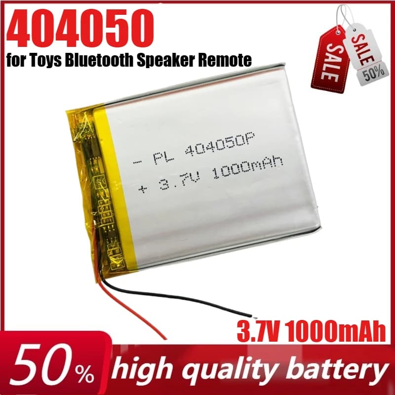 3.7V 1000mAh 404050 Batteria al litio ricaricabile per giocattoli Altoparlante Bluetooth Telecomando GPS Registratore di guida Batteria