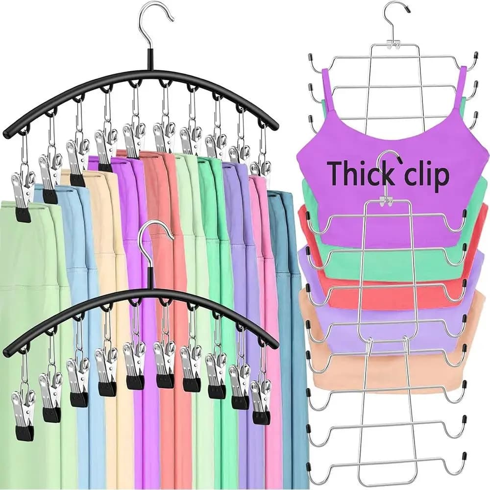 Warm with clip Portable clothes hanger Salvaspazio Conservazione Comoda canotta da donna e leggings Metal clothes hanger Shorts Canotta