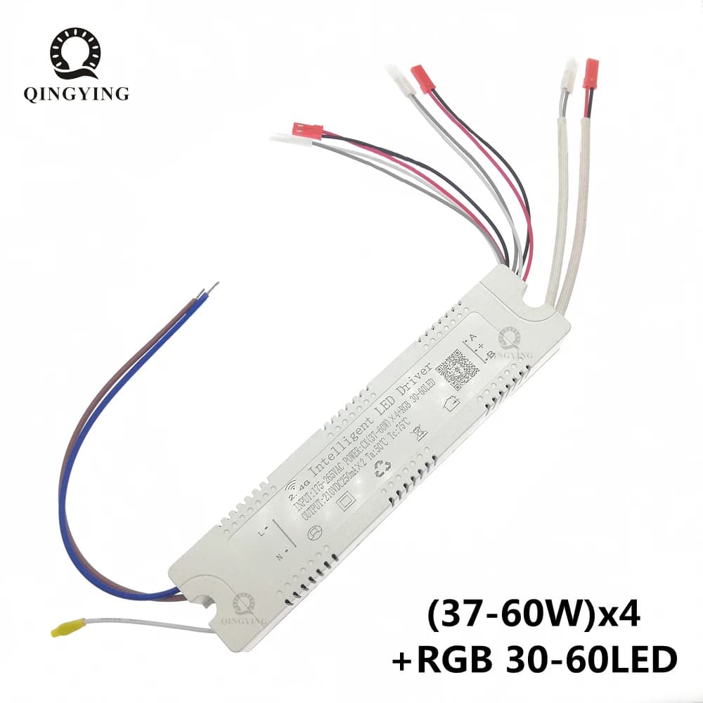1 pz 37-60Wx4 + RGB 30-60LED 2.4G LED Driver Remote + trasformatore di controllo APP per lampadario a doppia striscia di colore e RGB fai da te