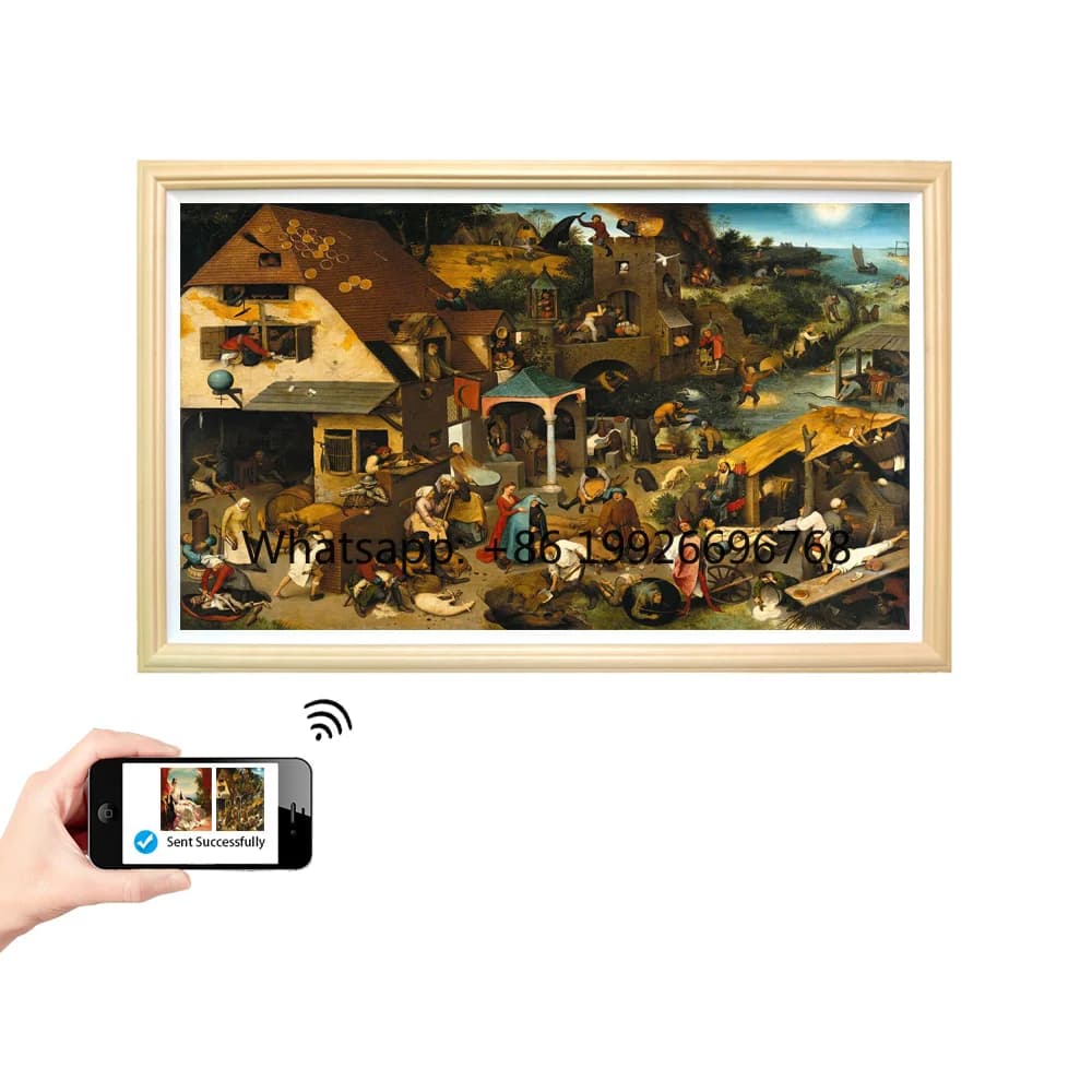 Private Gallery Android Wi-Fi 32 Inch Digital Photo Frame with Acrylic Frame and Weather Station Video Playback