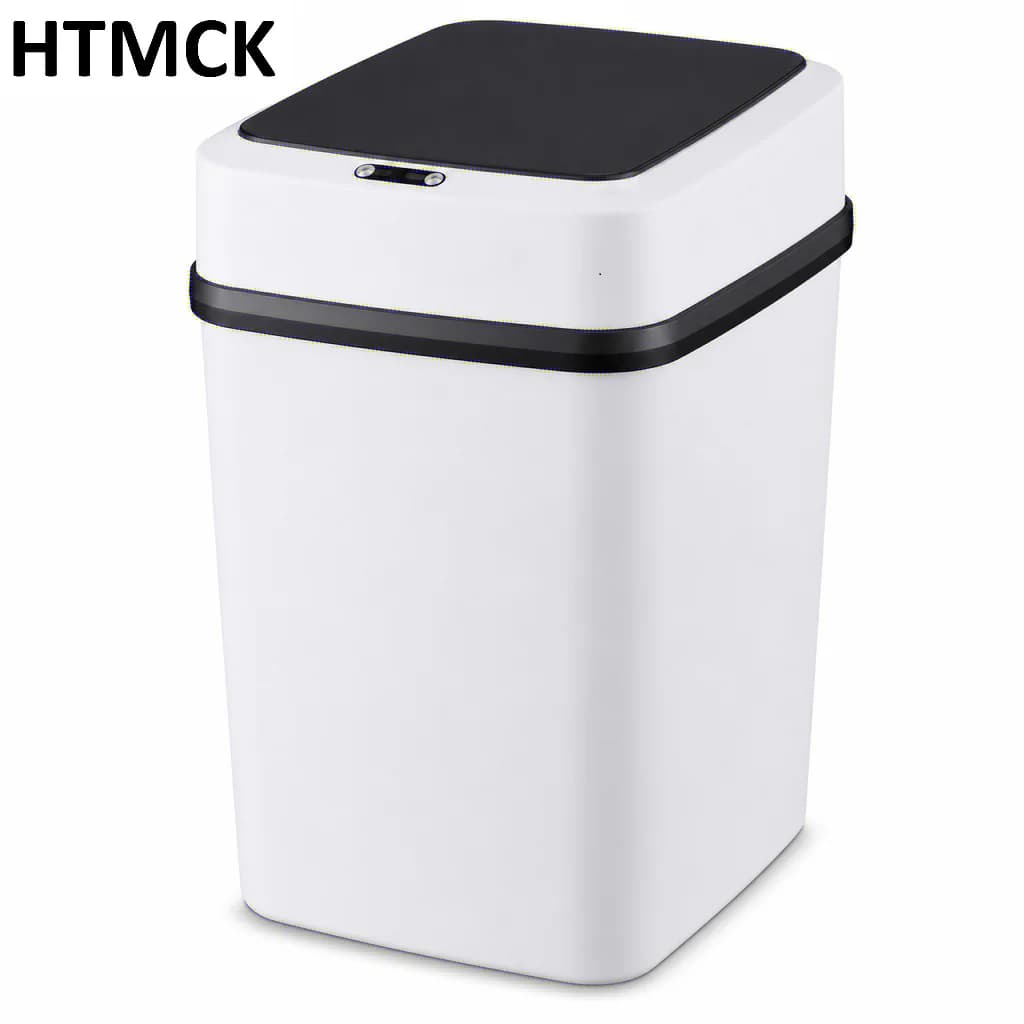 HTMCK 13L Smart Touch Trash Can with Lid, Modern Waste Bin for Kitchen, Bathroom & Toilet