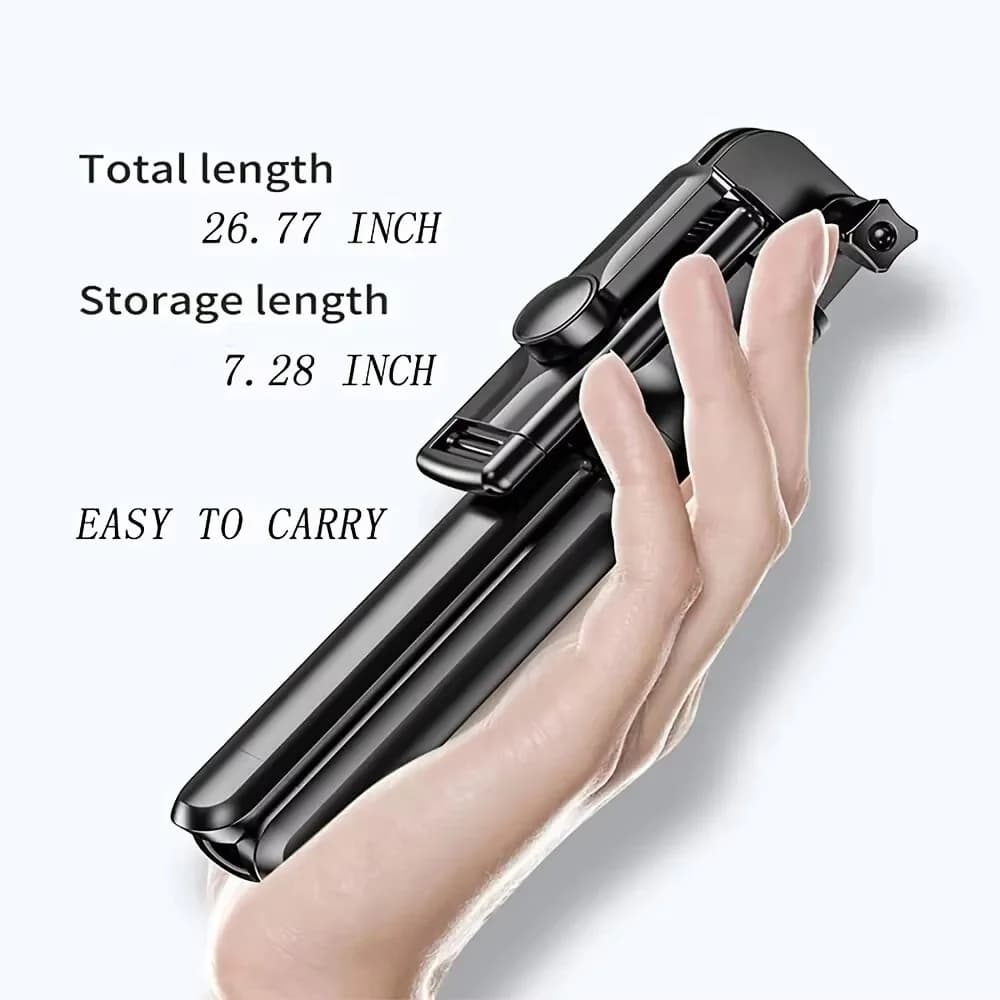 FGCLSY Treppiede per selfie stick con telecomando Bluetooth staccabile 360 ° Asta estensibile con rotazione per telefono Android iPhone