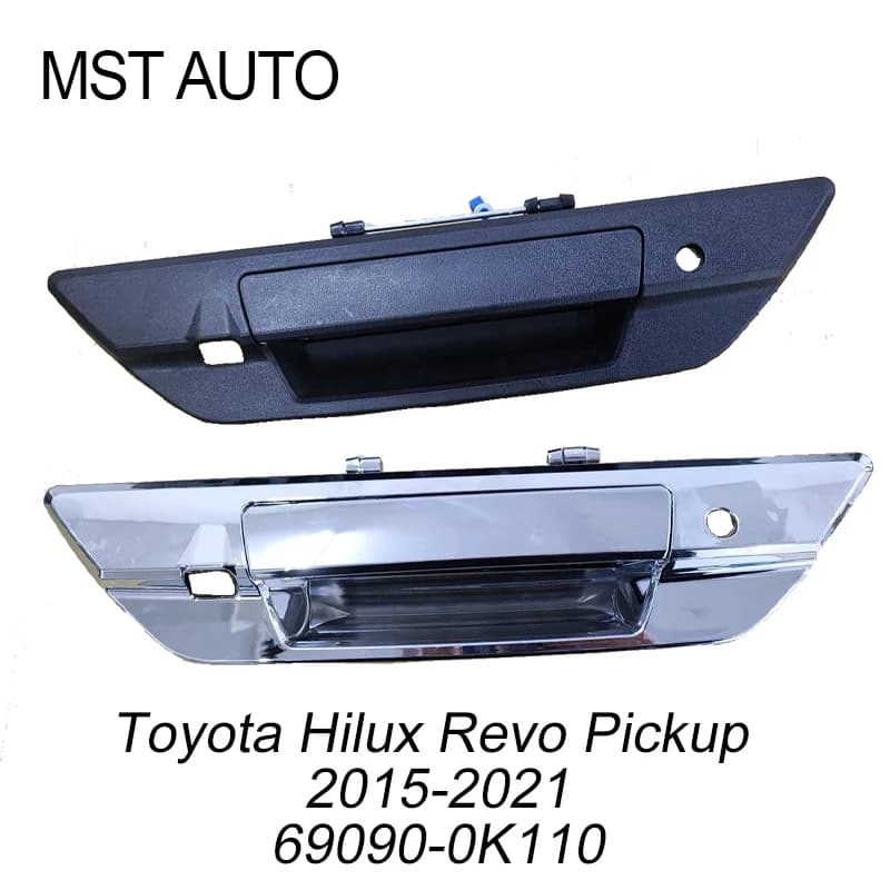 Maniglia per portellone posteriore con fori chiave fotocamera nera o cromata 69090-0K110 per Toyota Hilux Revo 2015-2021 690900 K120