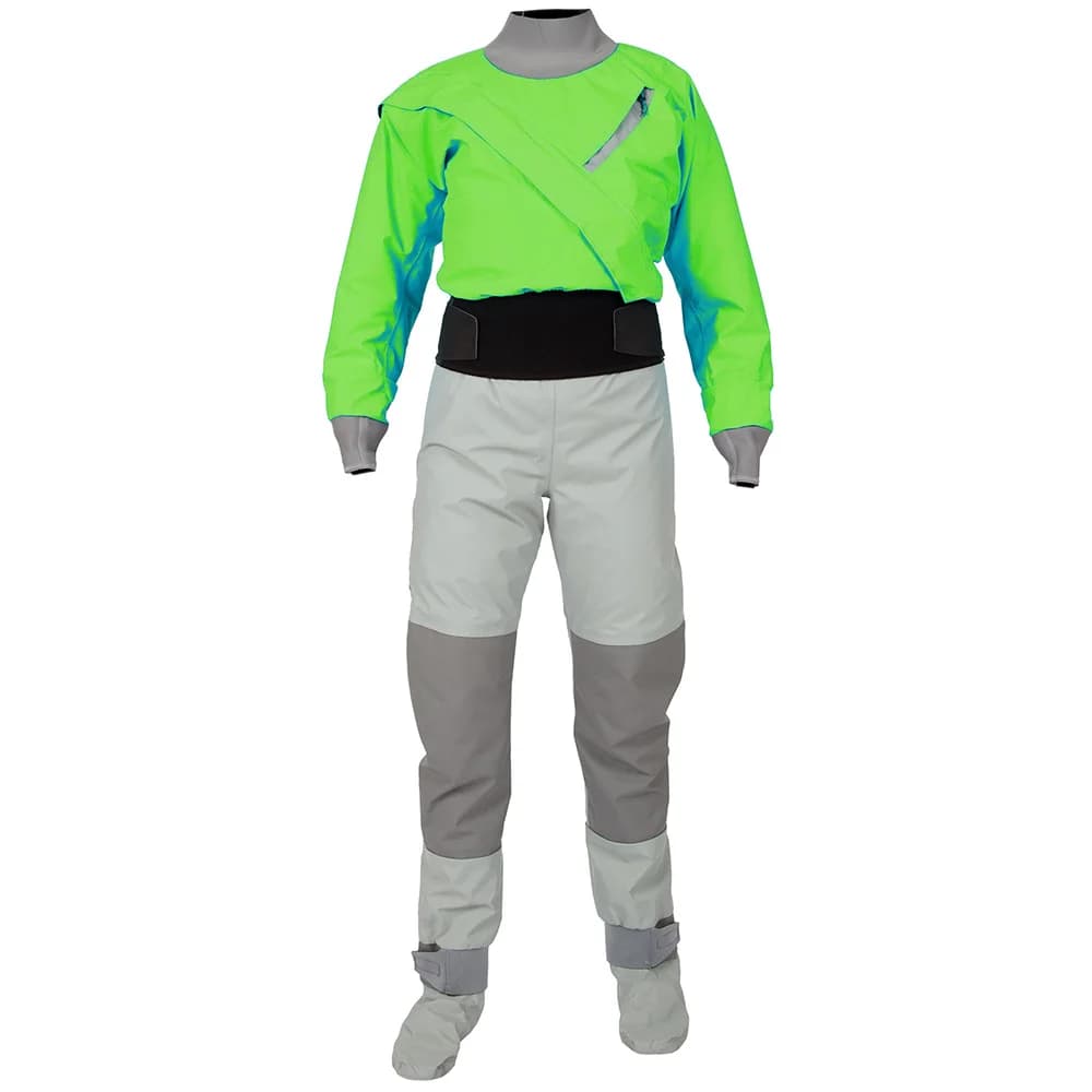 Tuta asciutta da donna per kayak, indossando surf a freddo, paddle alla deriva, abbigliamento impermeabile e traspirante con calzini Neopreme, W18