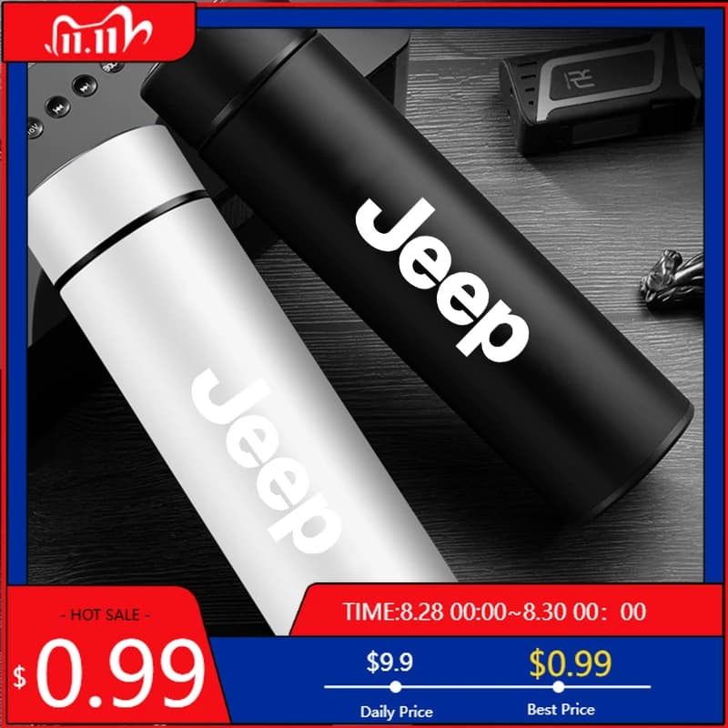 Portabicchieri 500ML Auto Tazza di Vuoto Thermos Tazza In Acciaio Inox 304 Bollitore Teiera Per Jeep Grand Cherokee Wrangler JK Gladiator Com