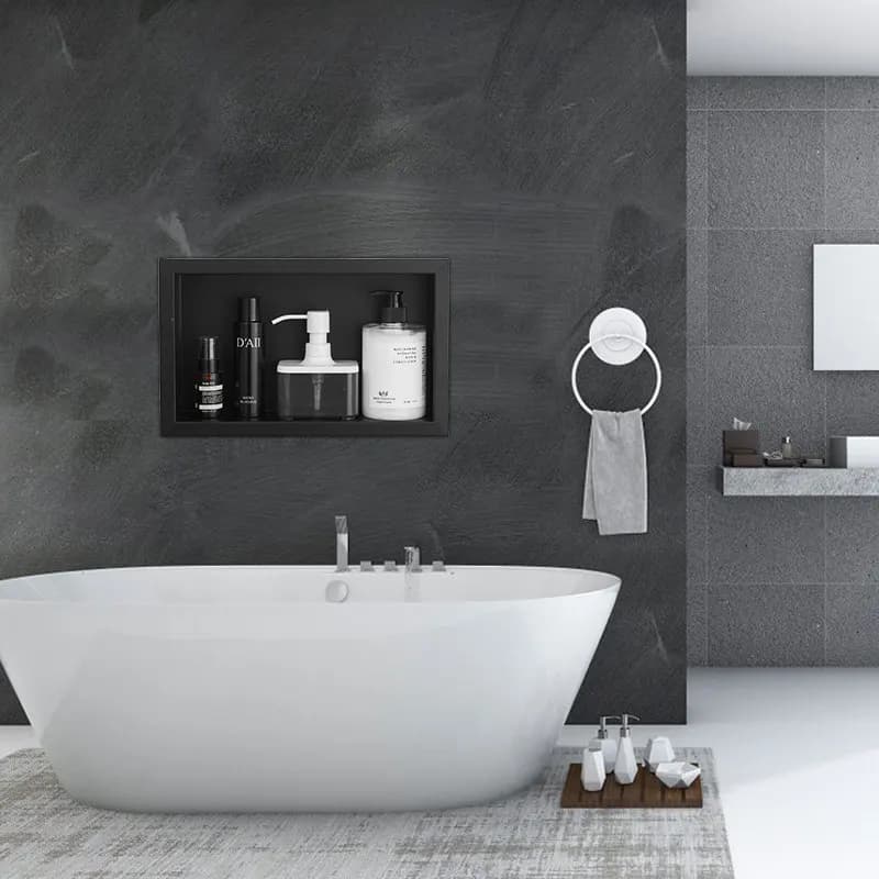 Armadietto a nicchia a incasso in acciaio inossidabile per bagno e doccia, armadietto a muro per hotel, armadietto per WC