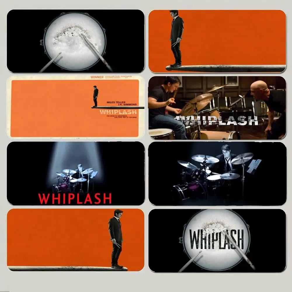 Tappetino per mouse W-Whiplash ispirato al film Energetic Inspiring Movie, tappetino per mouse da gioco di grandi dimensioni con bordo cucito spesso e antiscivolo