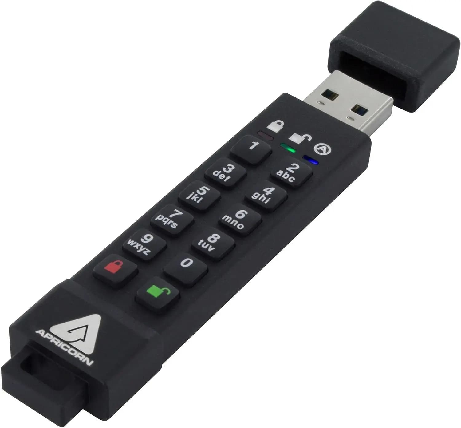 Chiavetta USB 3.0 Sicura da 16GB con Crittografia Hardware AES XTS a 256 bit, Validata FIPS 140-2 Livello 3, Nera