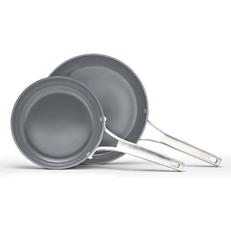 Set di padelle antiaderenti in ceramica premium in grigio funghi per la cucina domestica e la preparazione dei pasti Eccellente distributore di calore