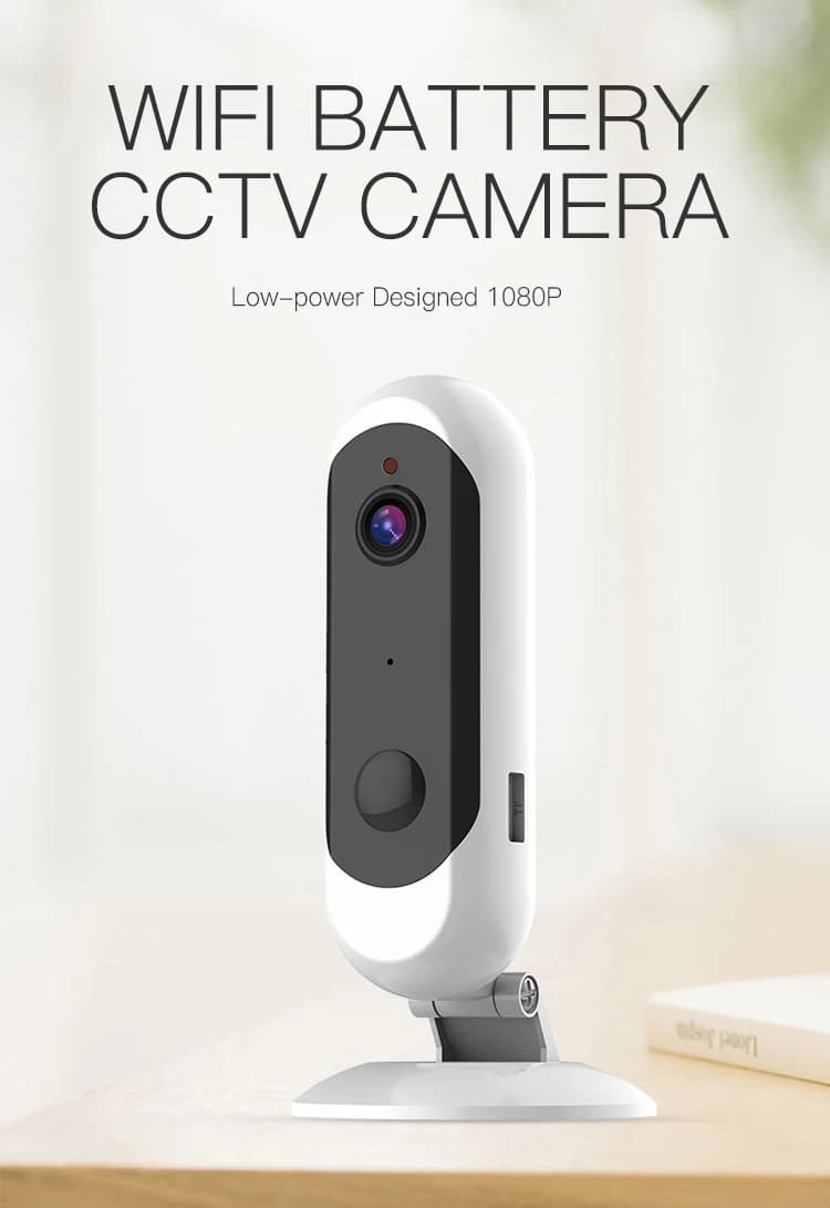 Telecamera IP WIFI 2MP 1080P a Batteria con App iCsee, Basso Consumo, Rilevamento Umanoide AI, Monitoraggio Bambini e Sicurezza Domestica Senza Fili