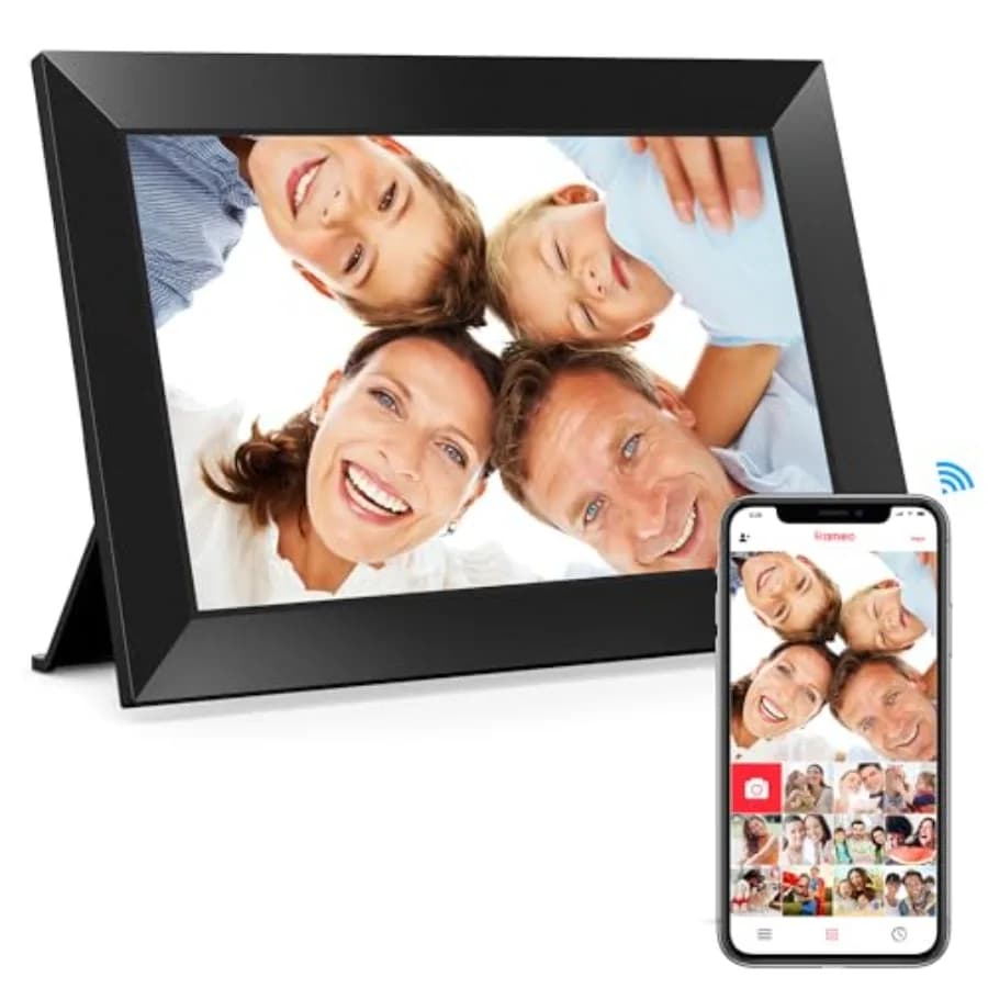 Cornice Digitale 10.1" Frameo con WiFi e Memoria da 32GB, Schermo Touch IPS 1280x800, Invia Foto/Video dal Tuo Smartphone