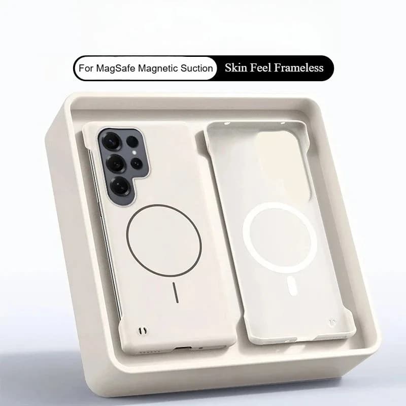 Premium Slim Frameless Matte Anti-Drop Phone Case for Samsung Galaxy S25 S24 FE S23 S22 Ultra Plus Magnetic Wireless Charge Case