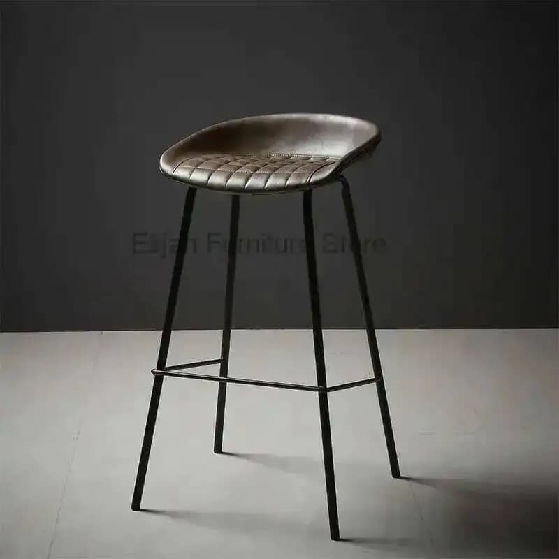 Chair Iron Industrial Style Bar Metal Backrest High Legged Stool Simple And Fashionable Furniture Taburete Alto
