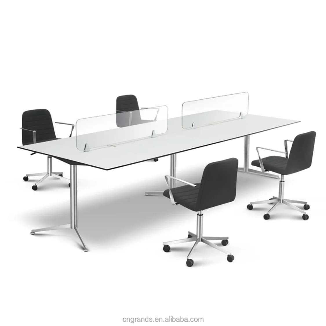 Gambe per tavolo in acciaio inossidabile moderne per postazione di lavoro con funzione cavo, design elegante e resistente, mobili per ufficio.