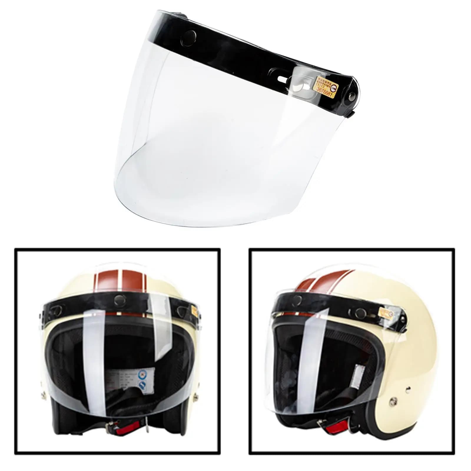 Caschi da moto standard a 3 scatti aperti Visiera ribaltabile resistente al vento/polvere