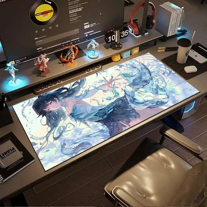 Tappetino per Mouse da Gaming XXL Grande, Superficie in Tessuto, Base Antiscivolo in Gomma, Mousepad per PC, Laptop, Tastiera, Scrivania