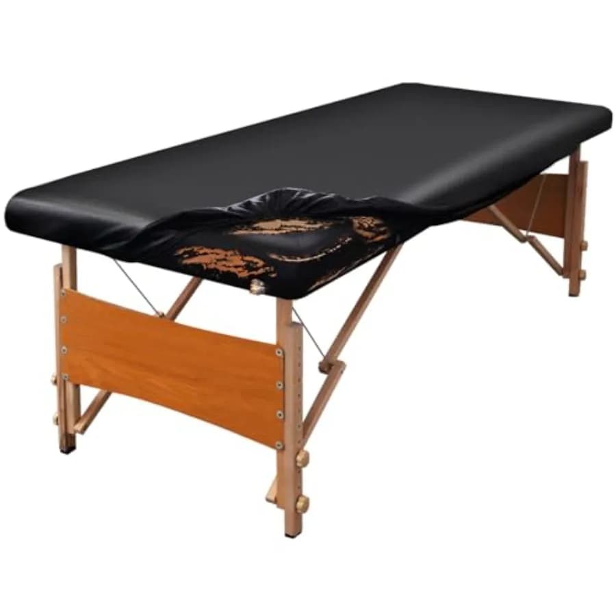 Leather Massage Table Cover Protector Wipeable Massage Table Cover Fitted Replacement Sheet Covers for Massage Bed/Spa Bed/Lash
