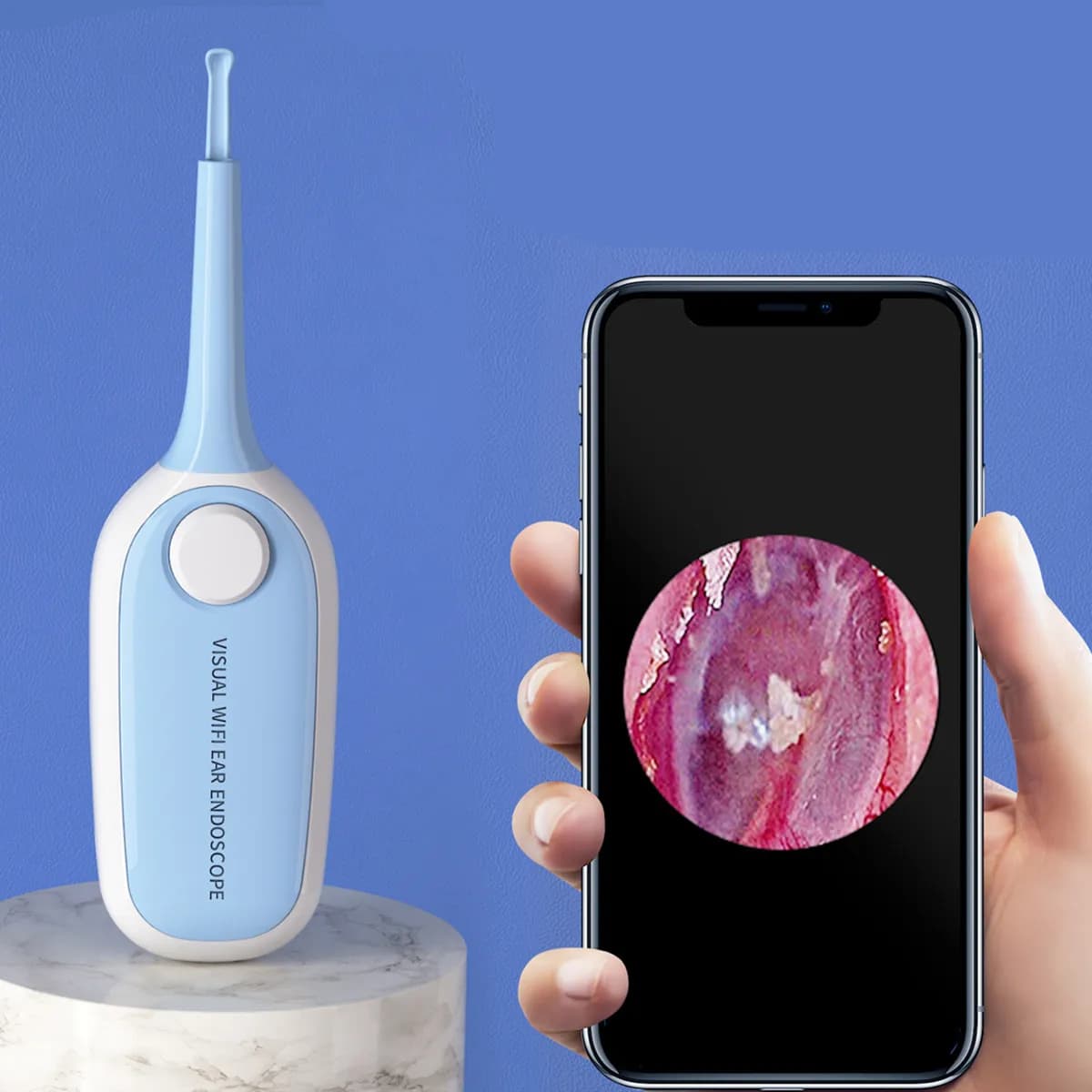 Visual WIFI Bambini Pulitore per le orecchie Rimozione del cerume Otoscopio CMOS Periscopio Earpick Endoscopio Fotocamera Microscopio digitale