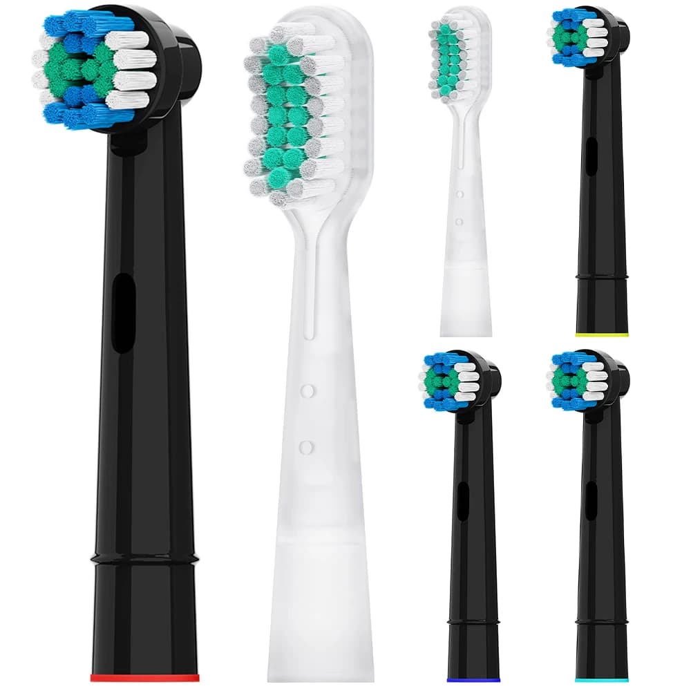 Testine di Ricambio con Oscillazione e Vibrazione Compatibili con Spazzolini Elettrici Oral B, per Serie 1000 e 7000