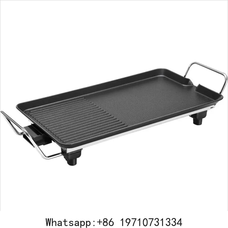 Griglia Elettrica 220V Antiaderente per Uso Domestico, Piastra per Barbecue Fai-da-Te, Padella per Frittura, Piastra a Riscaldamento Rapido