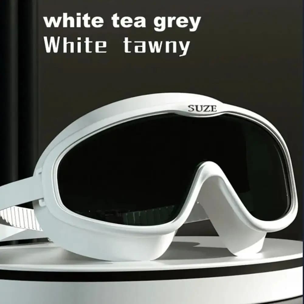Large Frame Swimming Goggles Anti-fog with Glasses Case Diving Eyewear Elastic Silicone Water Racing Glasses Swimming Beginner